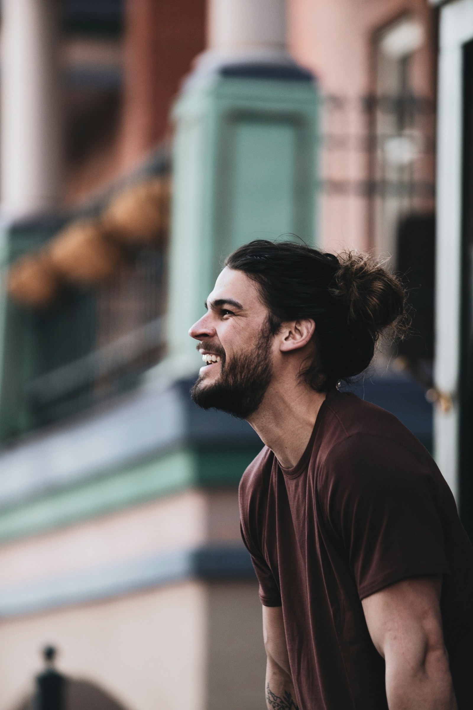 Relaxed person showing natural confidence before a social conversation