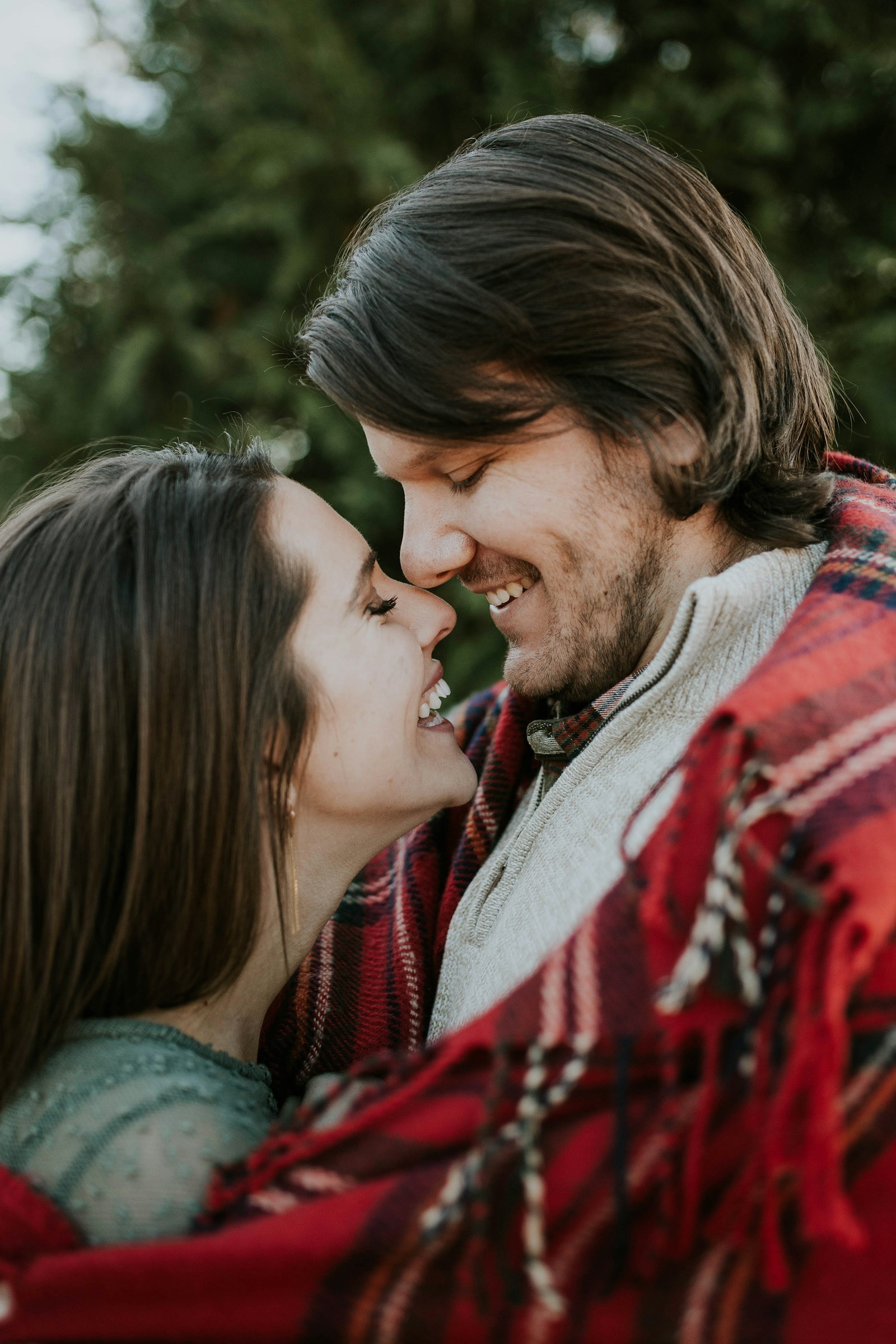 Couple laughing together during a personal Valentine's Day date