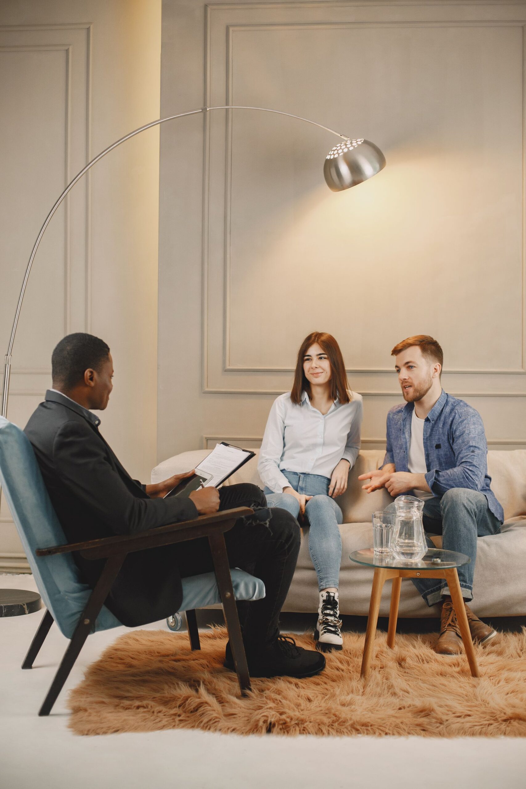 Couple speaking with a counselor about relationship boundaries
