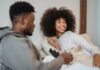 Couple discussing whether to bring a dog into their shared home