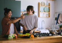 Couple planning a meal that works with their different eating habits
