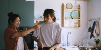 Couple planning a meal that works with their different eating habits