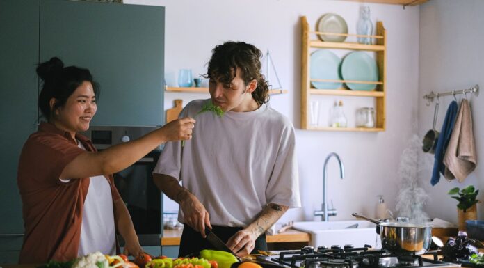 Couple planning a meal that works with their different eating habits