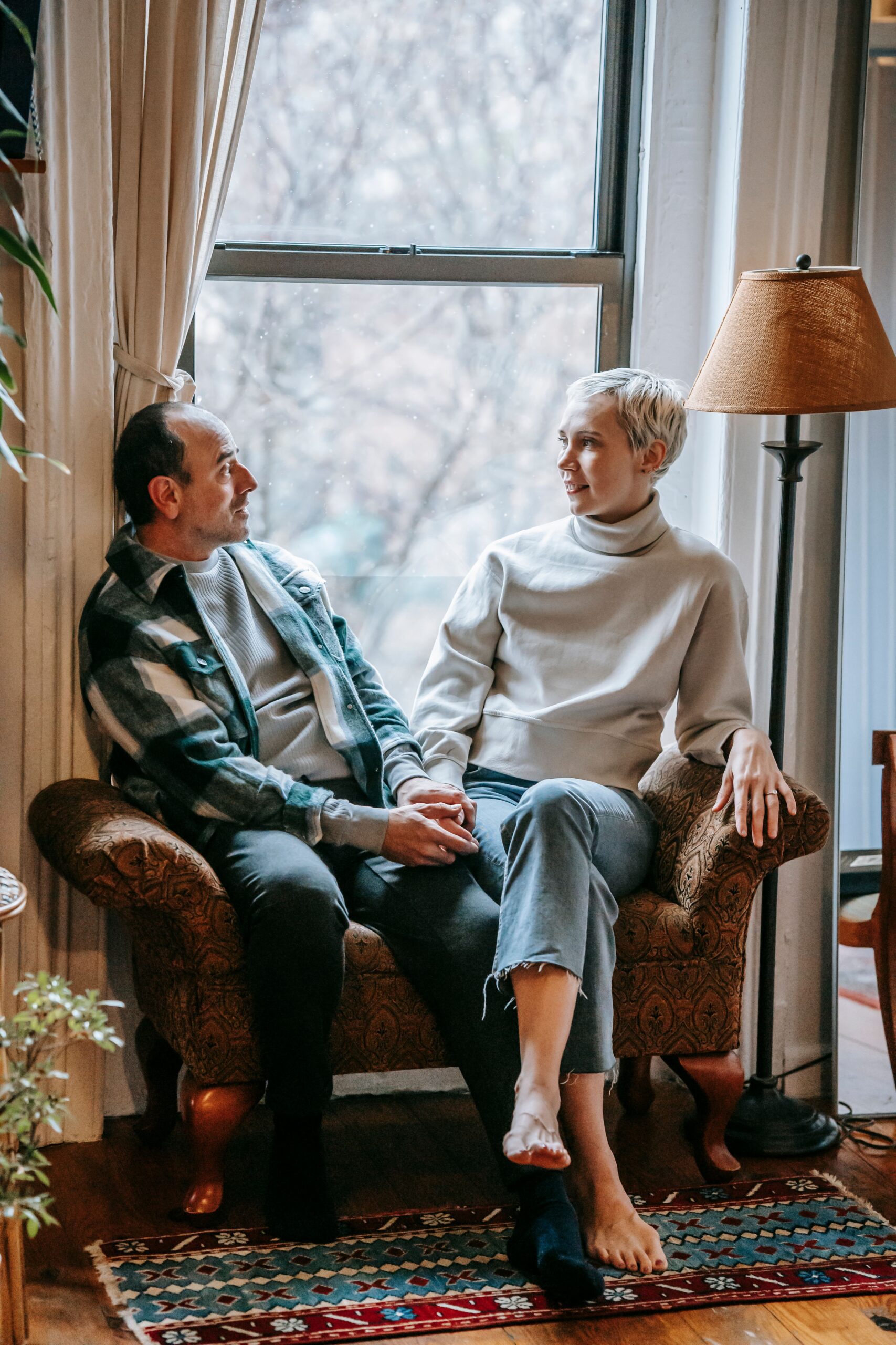 Couple relaxing together while rebuilding closeness without pressure