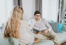 Couple enjoying quiet reading time together at home