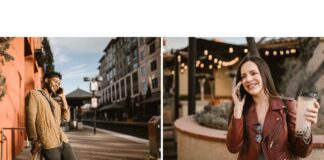 Partners staying connected by phone while one is traveling for work
