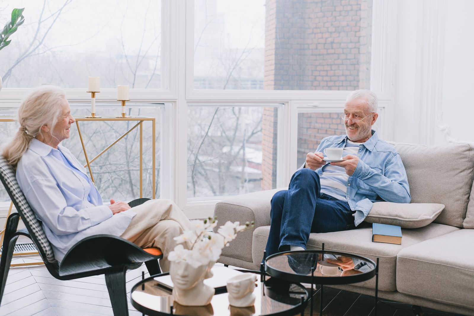 Older couple discussing how they want daily life in retirement to feel