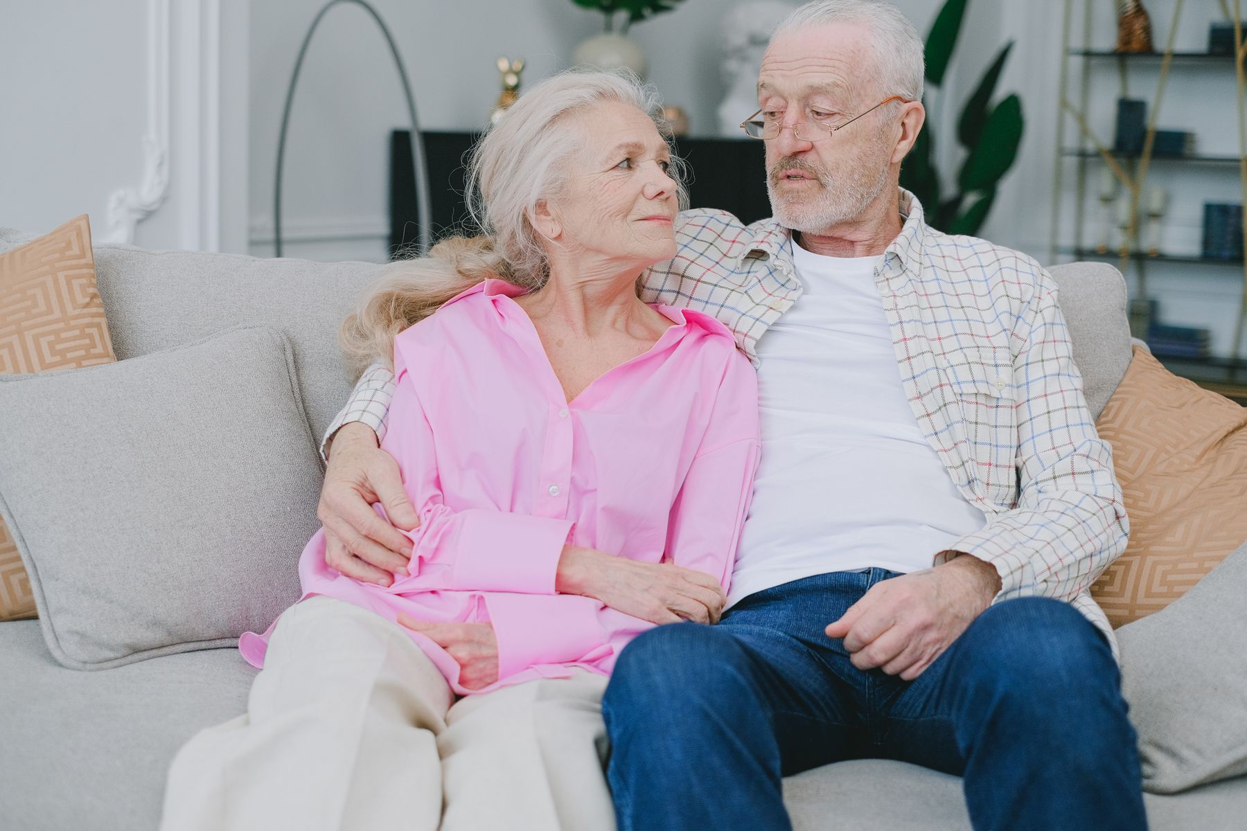 Senior couple preserving closeness during a caregiving season