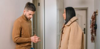 Couple addressing never takes out the trash