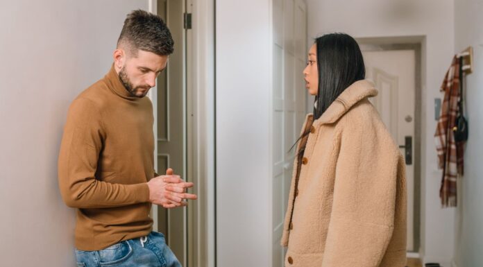 Couple addressing never takes out the trash
