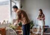 Couple addressing shares private relationship problems with friends