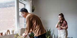 Couple addressing shares private relationship problems with friends