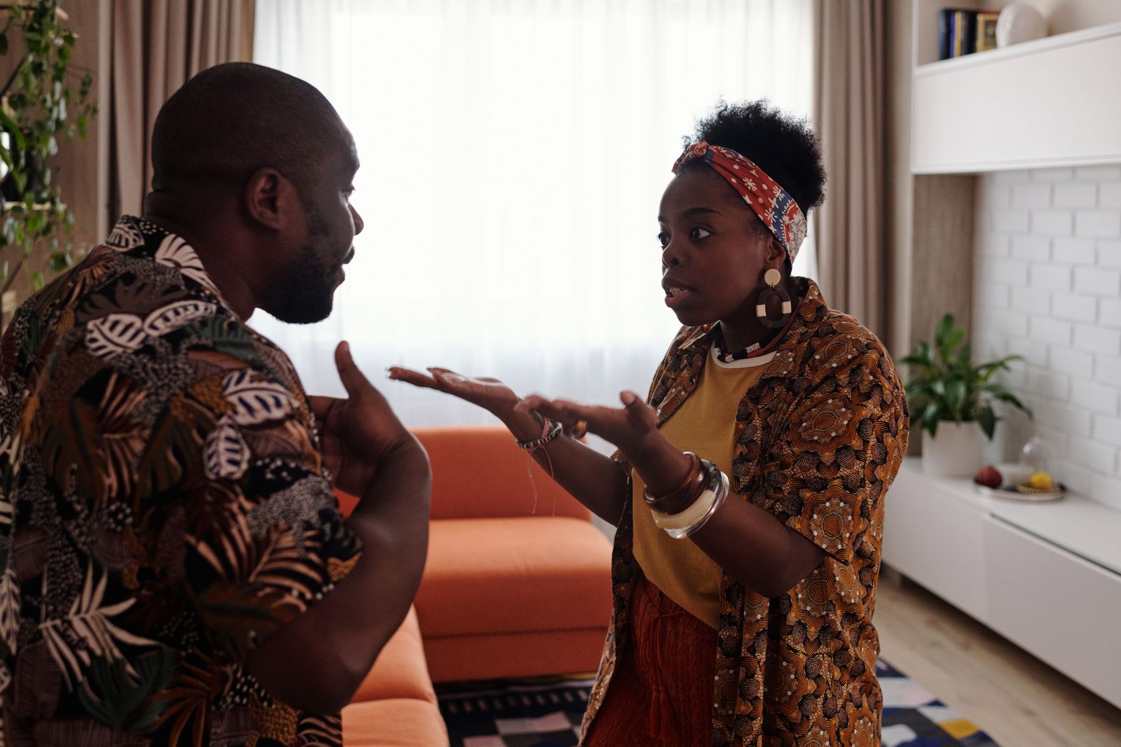 Couple addressing political differences in a relationship