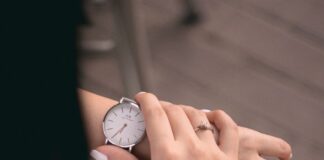 Woman checking the time on her wristwatch